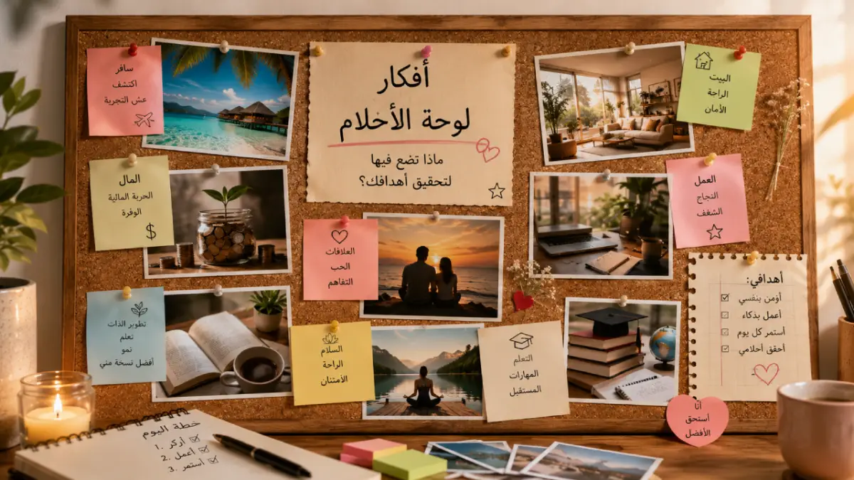 أفكار لوحة الأحلام وأهداف الحياة